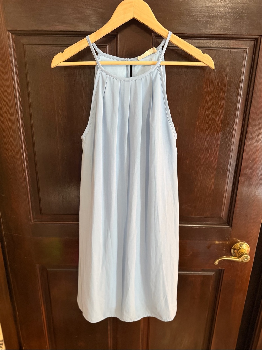 Light Blue Midi Halter Dress